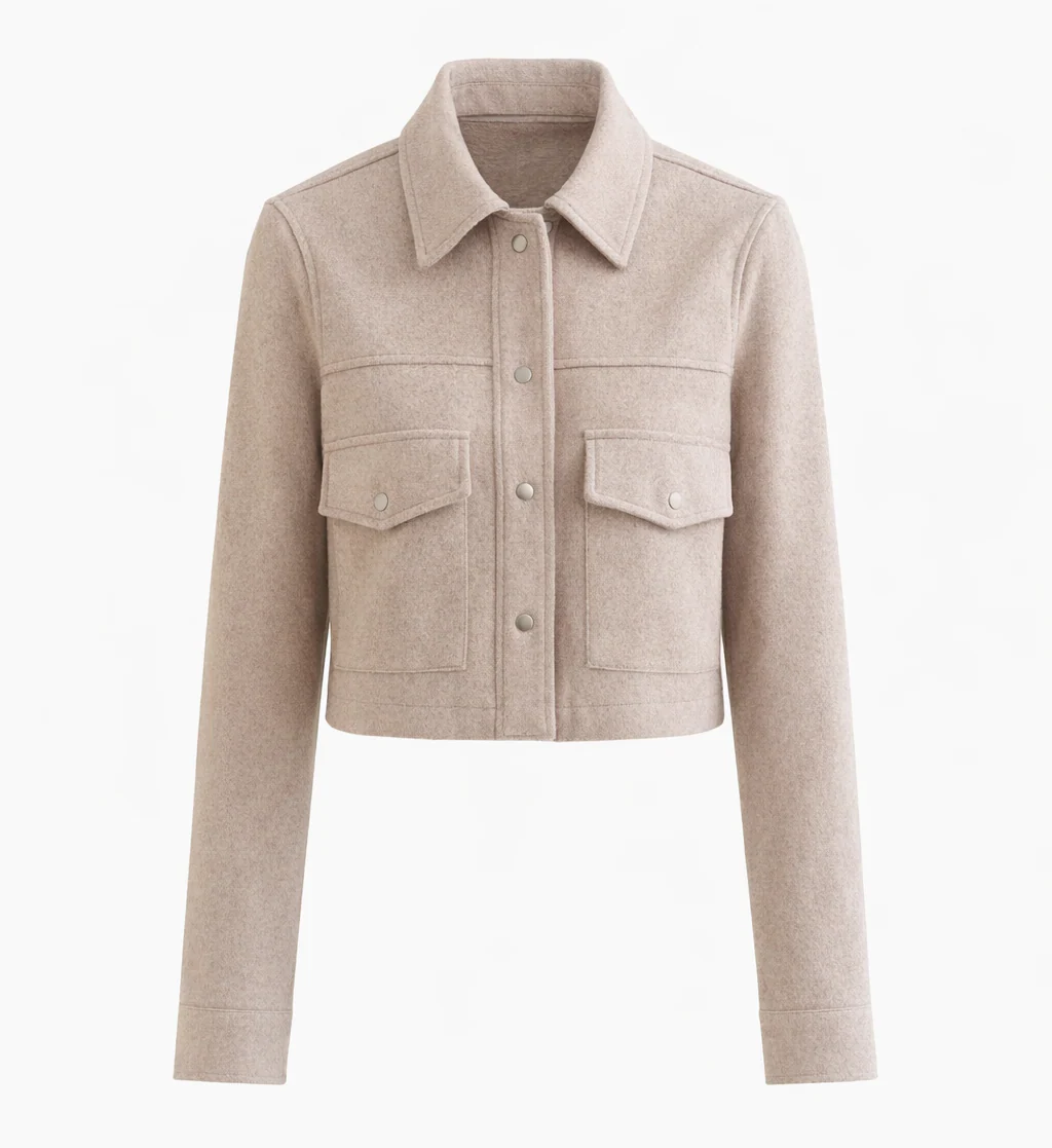 Cropped Utility Jacket | Modern Tailored Layering Piece - Image 5