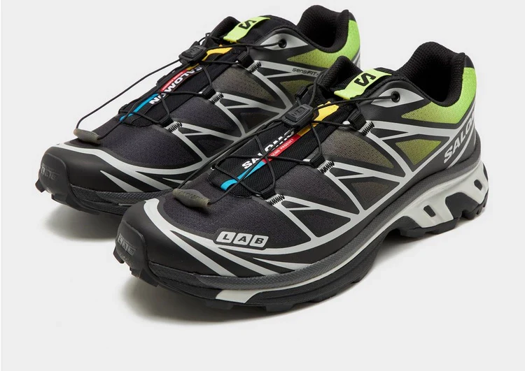 Salomon XT-6 GORE-Tex Men's Trail Running Shoe in Black & Green Cress - Image 2
