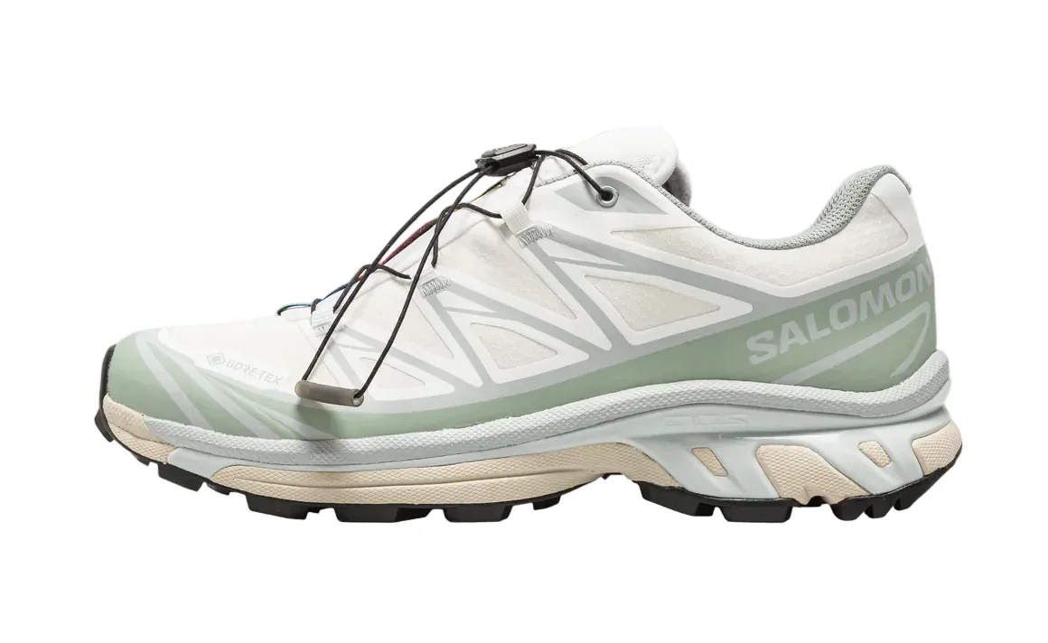 Salomon XT-6 GORE-Tex Men's Trail Running Shoe in White Green Milieu-Ice Flow