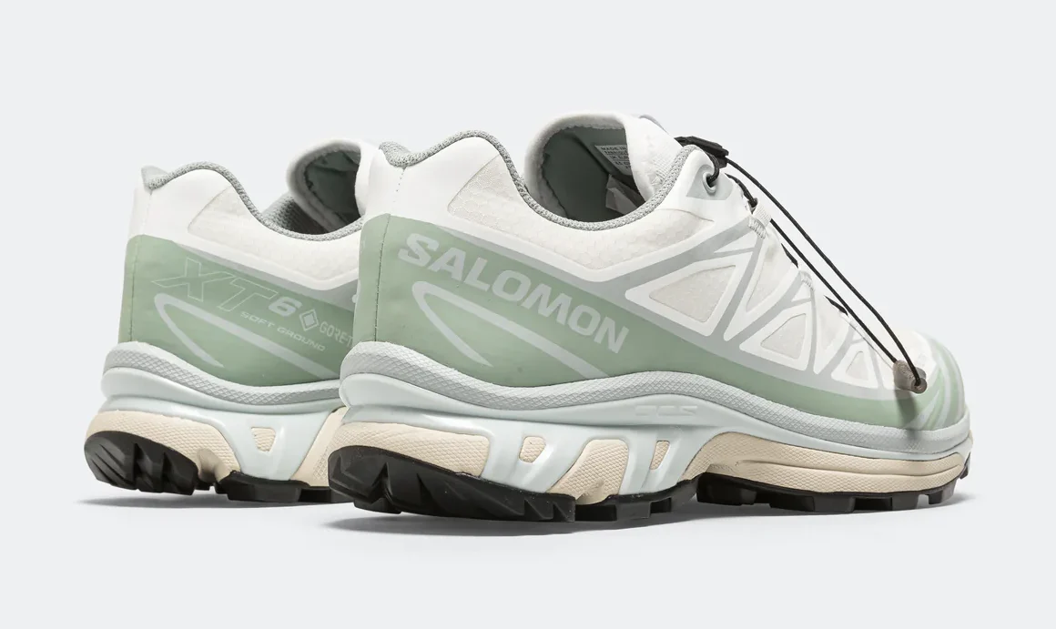 Salomon XT-6 GORE-Tex Men's Trail Running Shoe in White Green Milieu-Ice Flow - Image 3
