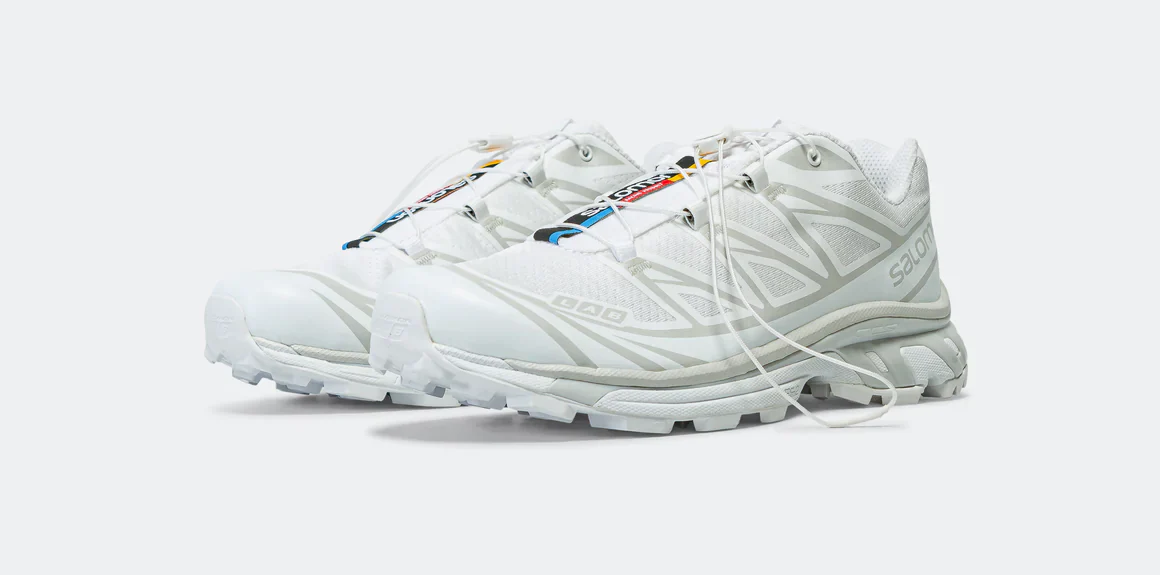 Salomon XT-6 GORE-Tex Women's Trail Running Shoe in White White-Lunar Rock - Image 2