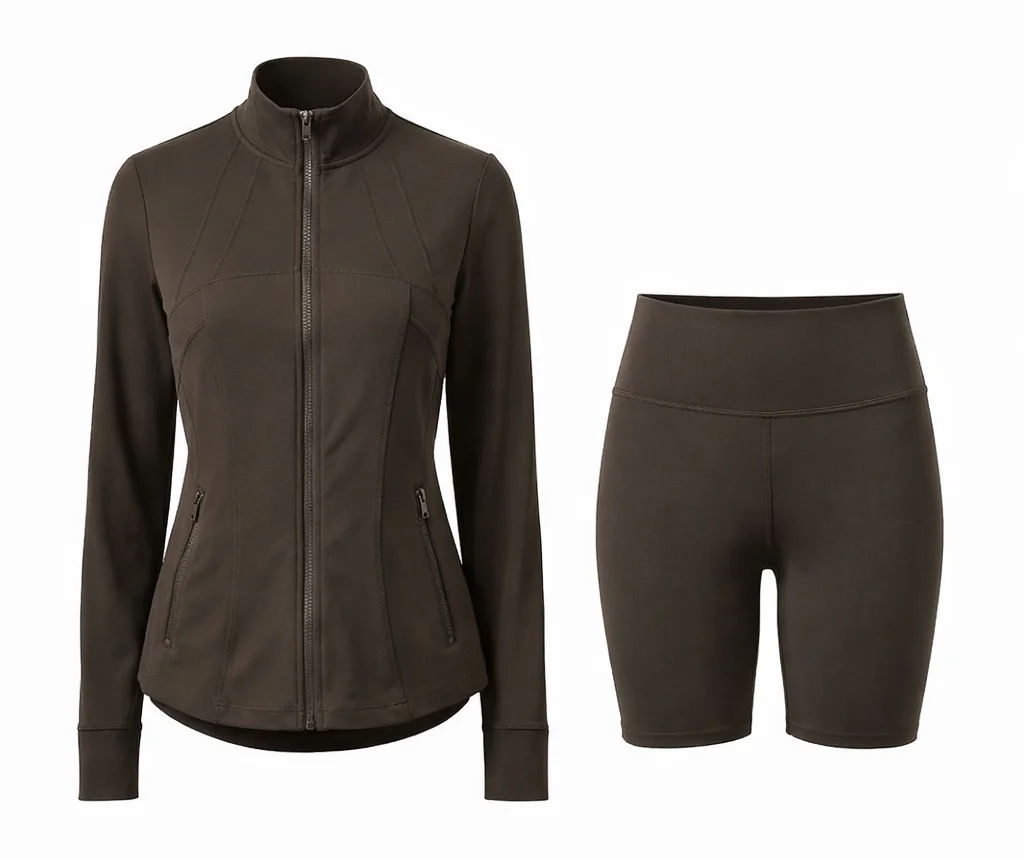 Contour Yoga Set | Sculpting Activewear Jacket & Shorts - Image 10