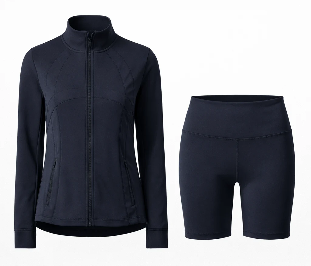 Contour Yoga Set | Sculpting Activewear Jacket & Shorts - Image 11