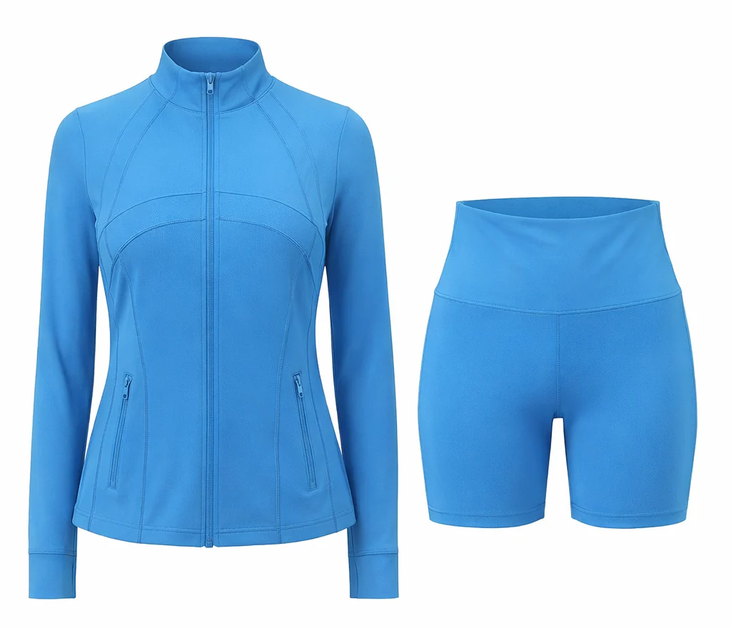 Contour Yoga Set | Sculpting Activewear Jacket & Shorts - Image 12
