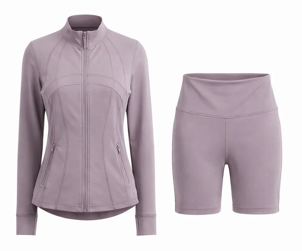 Contour Yoga Set | Sculpting Activewear Jacket & Shorts - Image 14