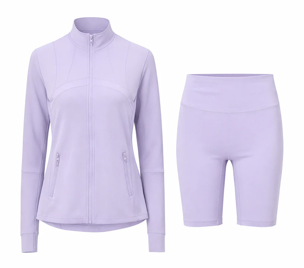 Contour Yoga Set | Sculpting Activewear Jacket & Shorts - Image 15