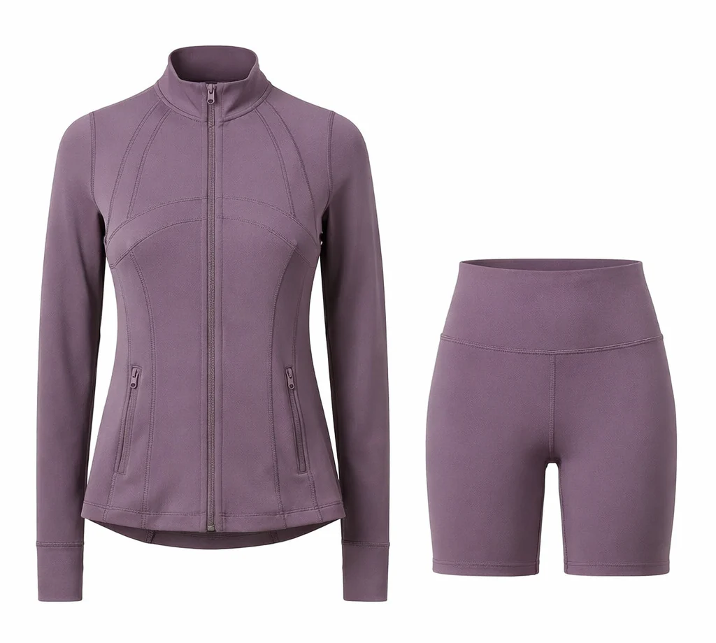 Contour Yoga Set | Sculpting Activewear Jacket & Shorts - Image 19