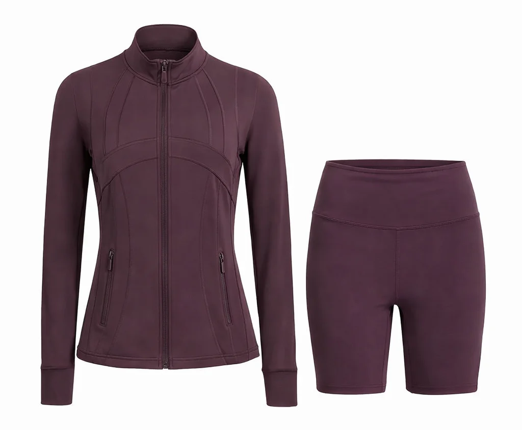 Contour Yoga Set | Sculpting Activewear Jacket & Shorts - Image 20