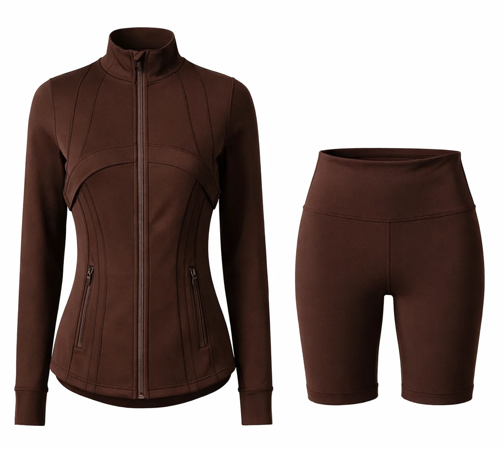 Contour Yoga Set | Sculpting Activewear Jacket & Shorts - Image 22