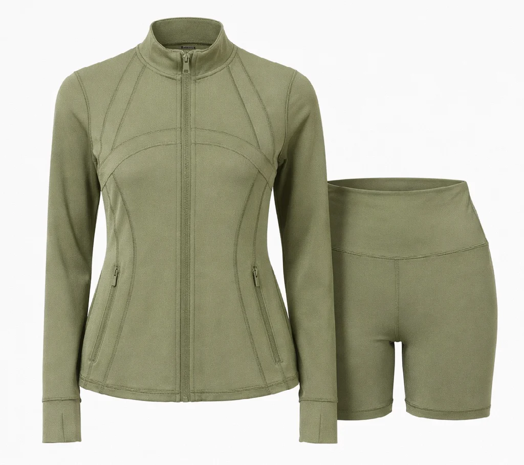 Contour Yoga Set | Sculpting Activewear Jacket & Shorts - Image 3