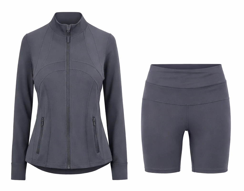 Contour Yoga Set | Sculpting Activewear Jacket & Shorts - Image 6