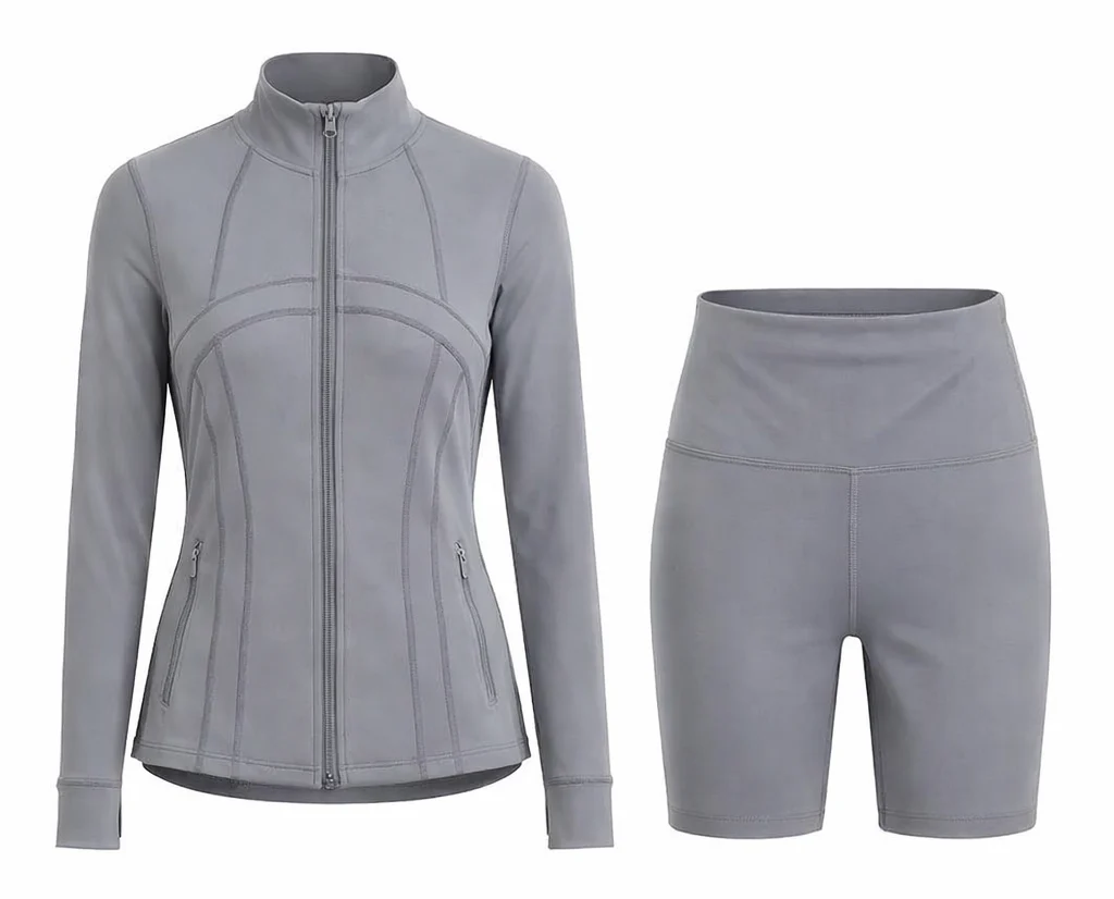 Contour Yoga Set | Sculpting Activewear Jacket & Shorts - Image 7