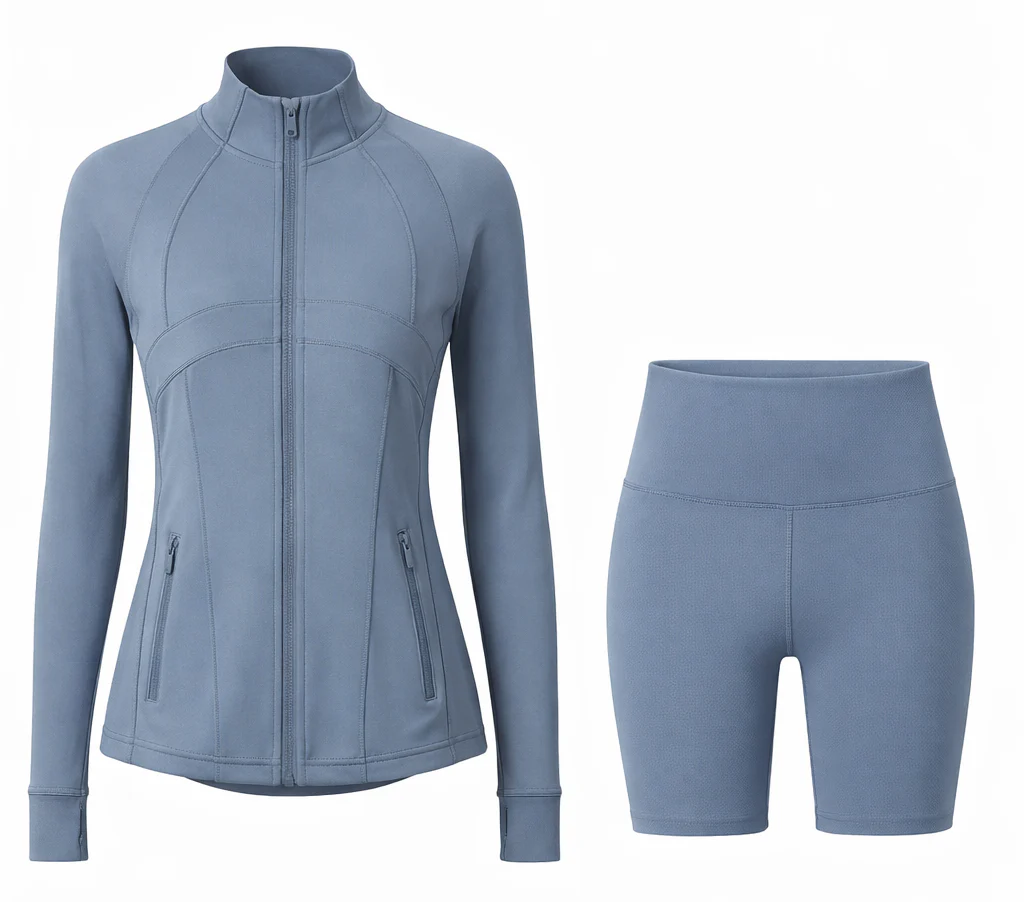 Contour Yoga Set | Sculpting Activewear Jacket & Shorts - Image 8